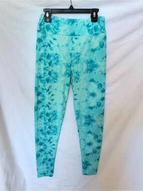 Kids Aqua Tie-Dye Leggings